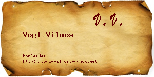 Vogl Vilmos névjegykártya