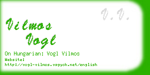 vilmos vogl business card